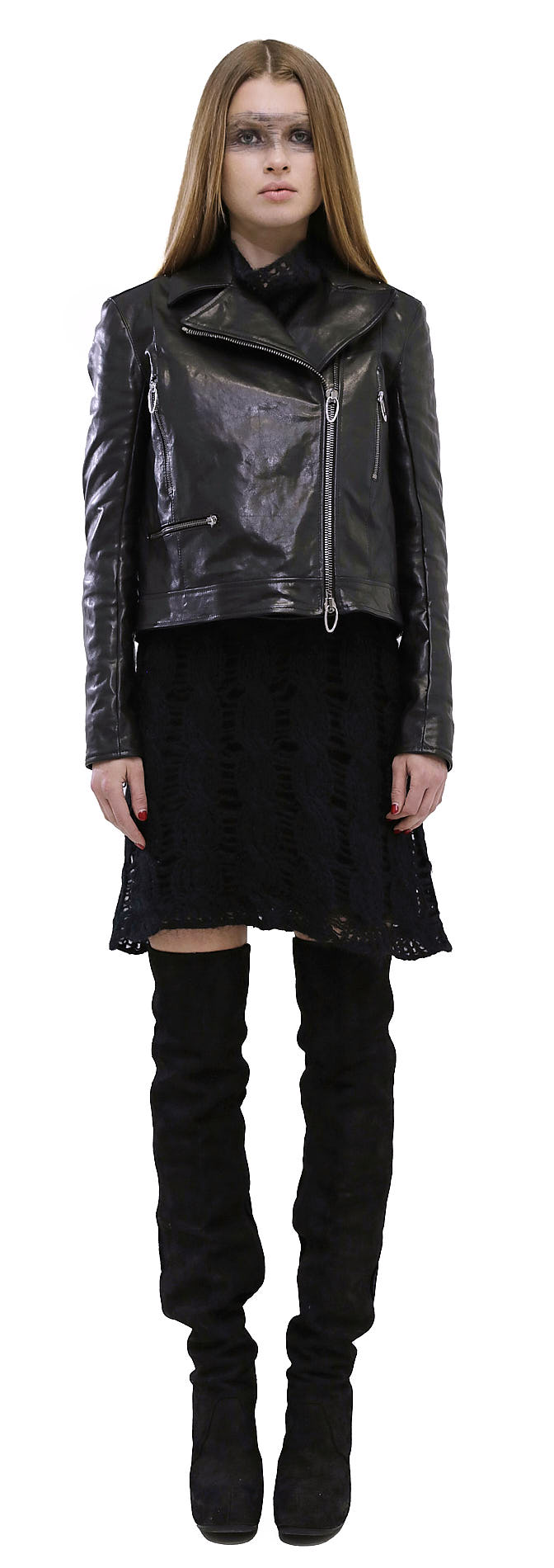 DANIELE BASTA LEATHER AND SILVER JACKET 